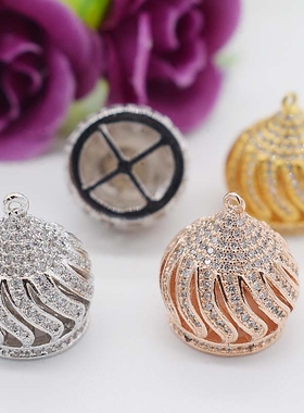 diy925银微镶锆石流苏珍珠项链