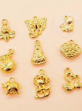 diy镀金猴子钱袋饰品配件小吊坠