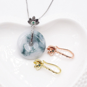 925镀银平安扣夹扣玉扣子银扣玉坠配件扣头 项链链接扣万能调节扣