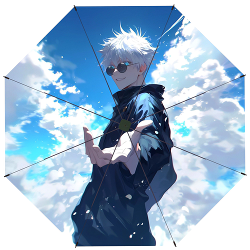 咒术回战五条悟三折叠全自动漫卡通周边晴雨两用伞防晒安全节节收