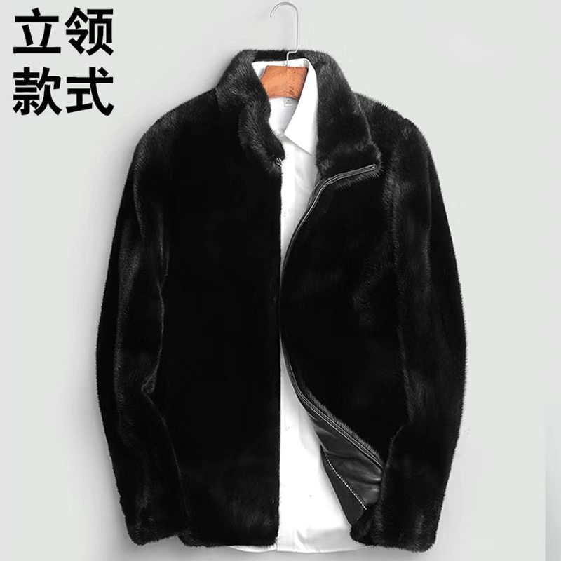 冬季新款海宁皮草男士休闲貂绒外套爸爸装加厚潮流立领款仿貂毛男,男装,皮草,淘宝优惠券,粉丝福利购,淘宝优惠卷