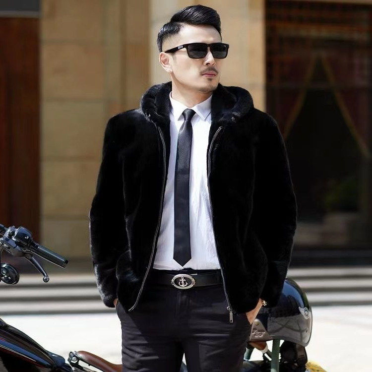 貂皮大衣冬季经典男款皮毛一体仿貂绒大衣连帽中年皮草整貂外套男,男装,皮草,淘宝优惠券,粉丝福利购,淘宝优惠卷