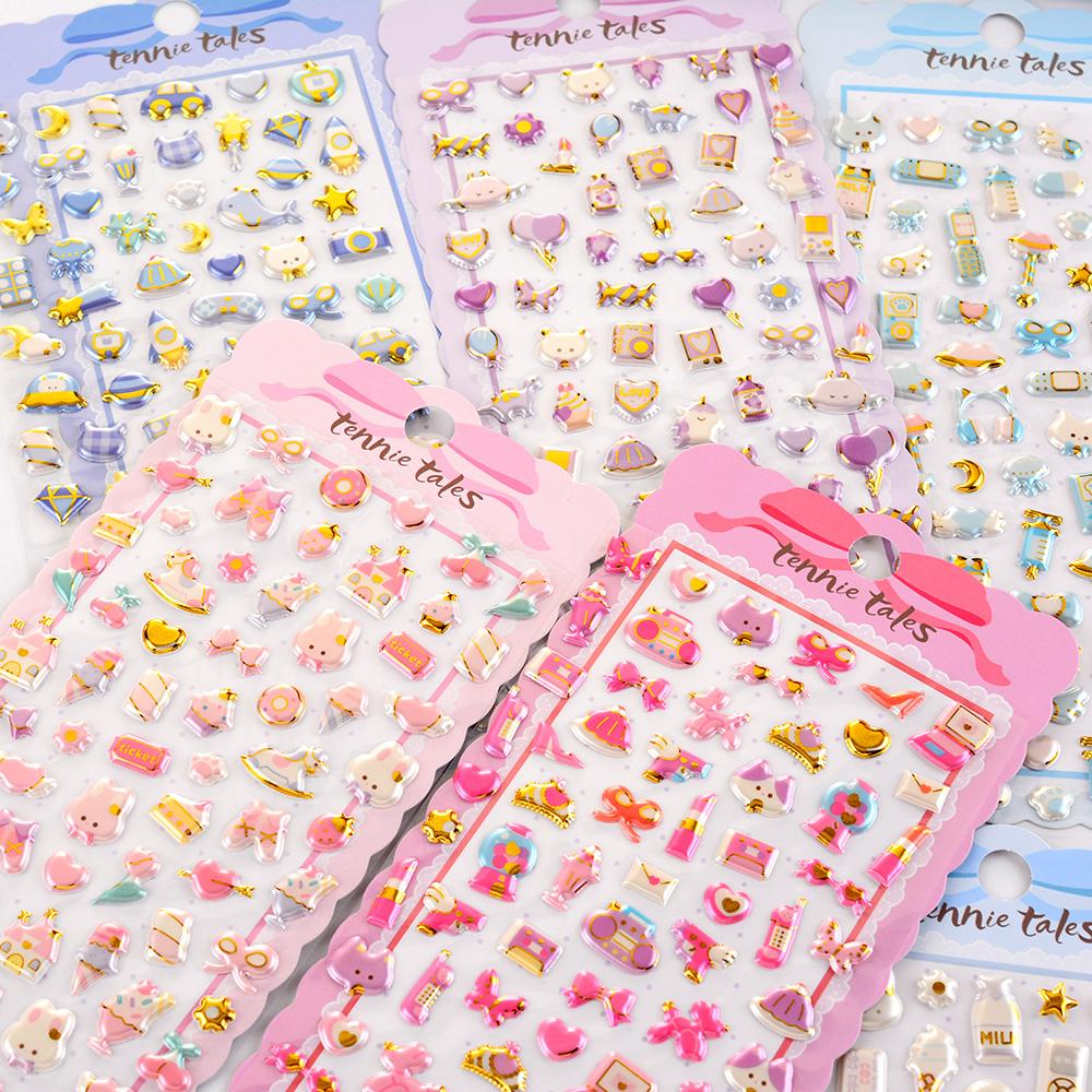 可爱小动物图案立体泡泡装饰贴纸