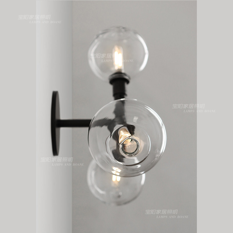 【定制款】创意简约设计师款3头玻璃壁灯 客厅玄关卧室书房吸顶灯