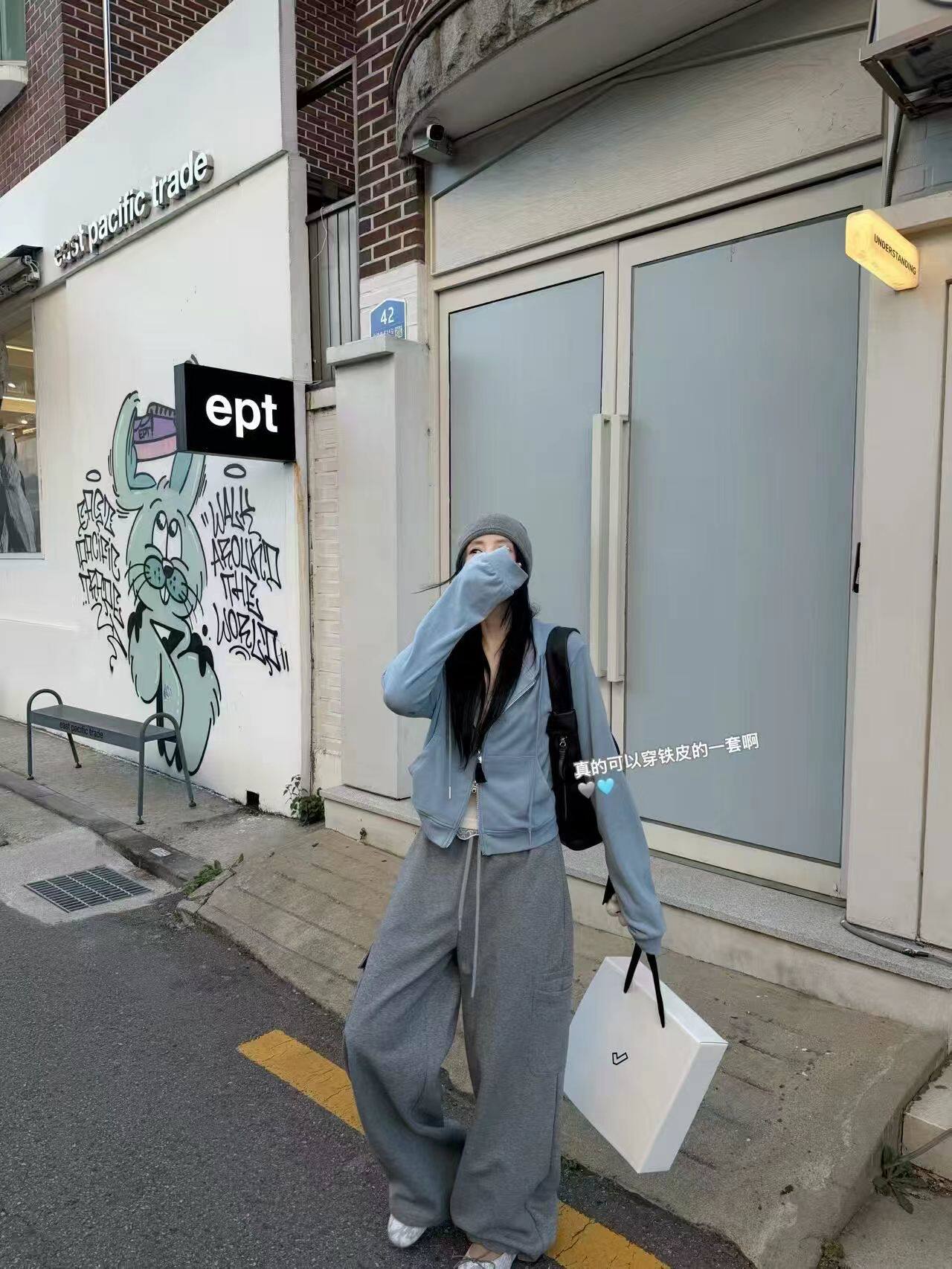 韩国东大门正品女装2026秋冬季双拉链连帽休闲百搭舒适卫衣外套