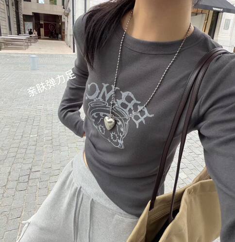 韩国东大门正品2026秋季百搭显瘦圆领长袖贝蒂T恤女宽松休闲上衣