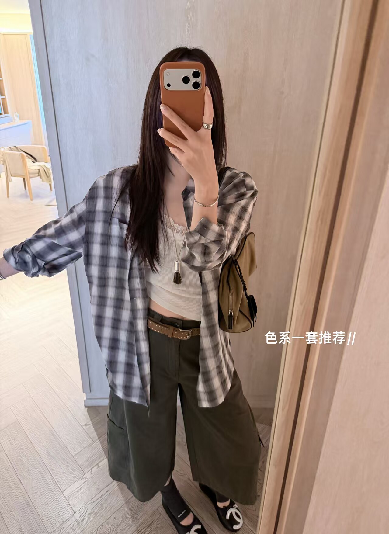 韩国东大门正品2026秋季新款百搭显瘦翻领格子长袖衬衫女上衣外套