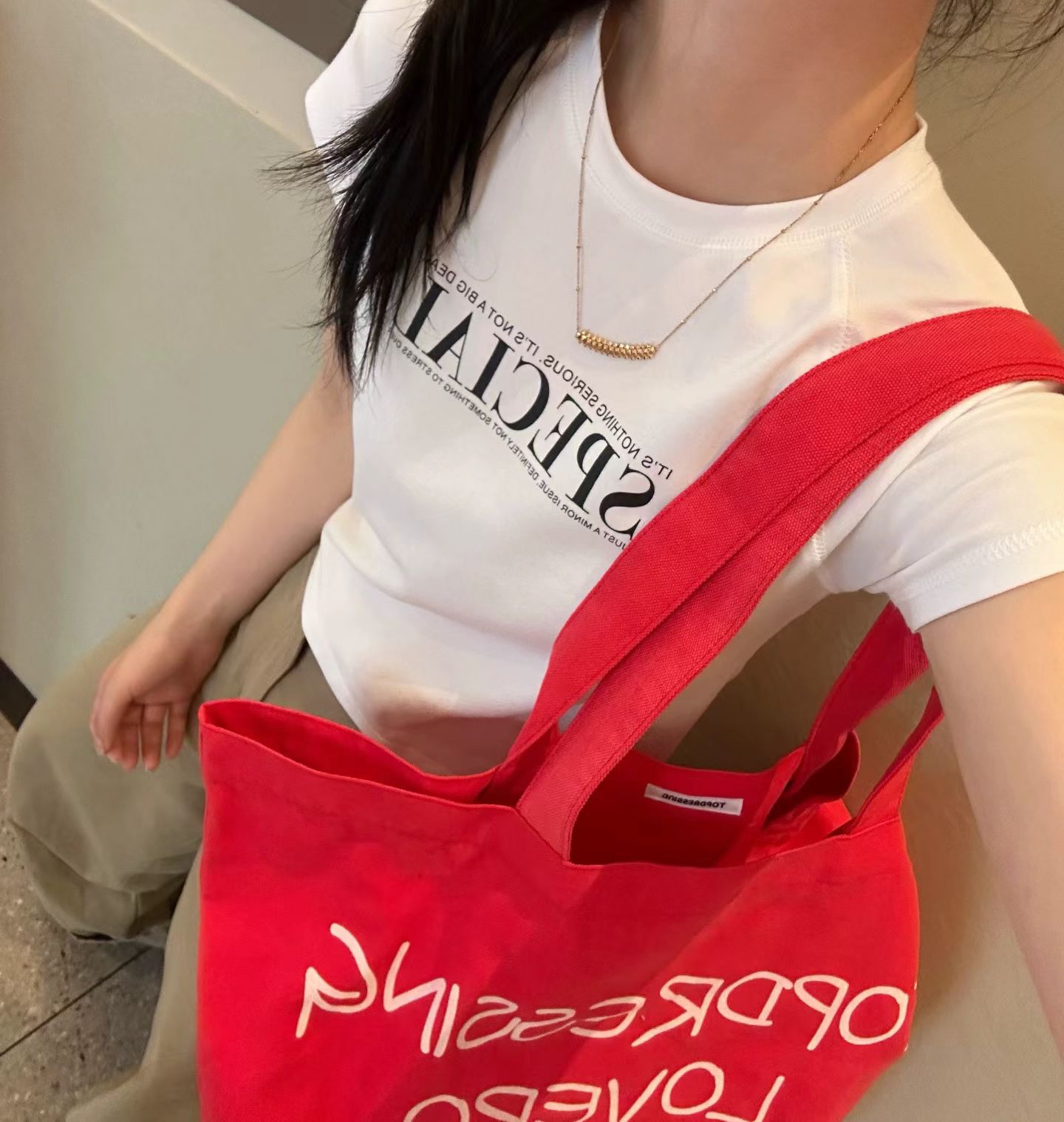韩国东大门正品女装 2026夏季新款简约字母图案小版型短袖T恤chic