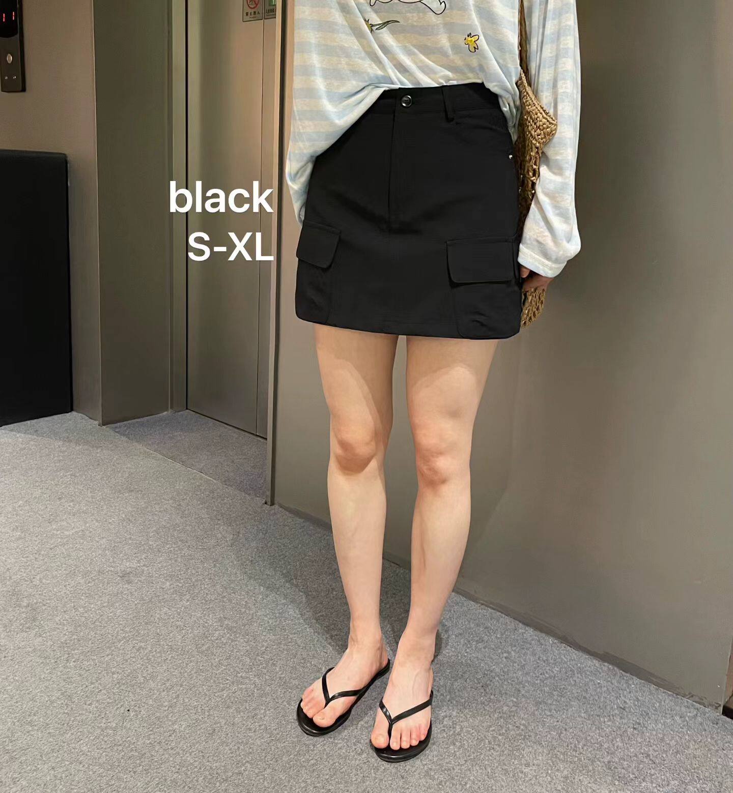 韩国东大门正品女装高腰薄款时髦洋气休闲百搭工装半身短裙chic