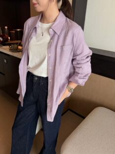 韩国东大门女装2026秋季新款百搭显瘦条纹衬衫女长袖衬衣