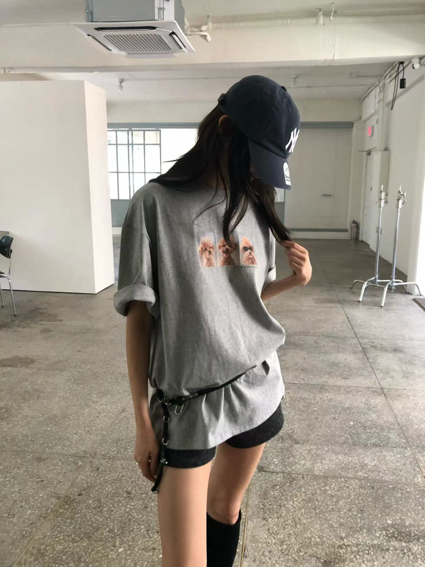 韩国东大门正品2026秋季新款可爱小狗显瘦圆领长袖T恤女宽松上衣