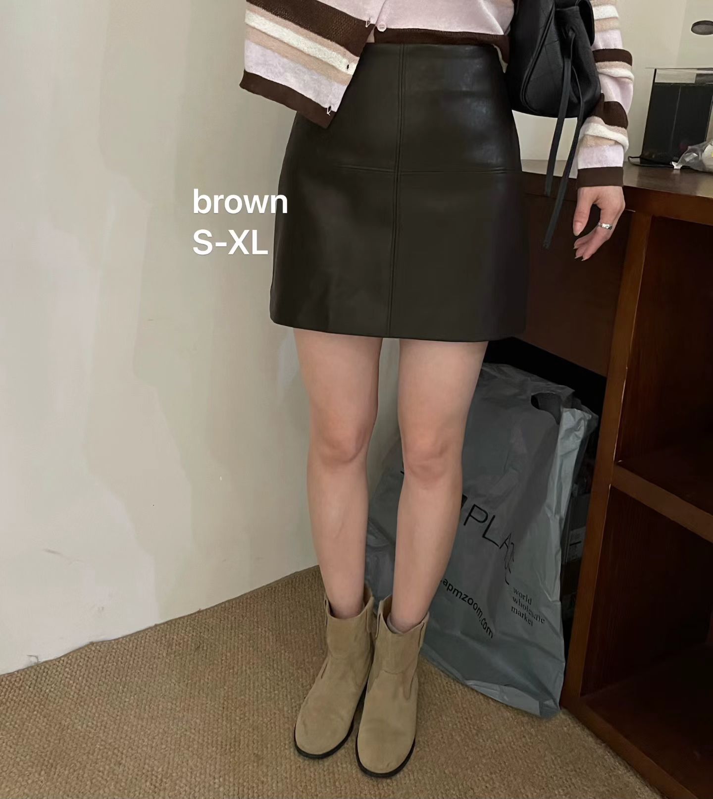 韩国东大门正品女装2026秋季新款百搭显瘦a字版型pu皮半身裙短裙