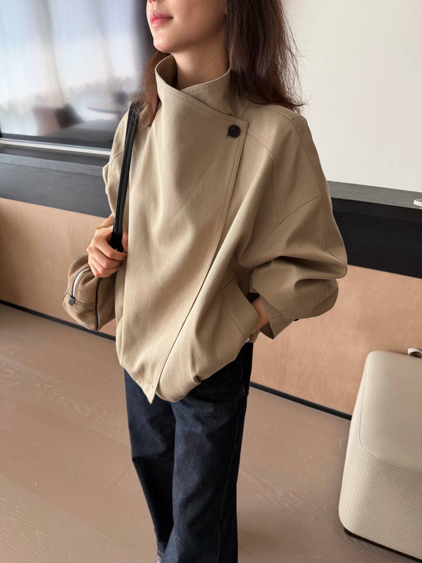 韩国东大门正品女装2026新款百搭显瘦立领拉链工装夹克风衣外套