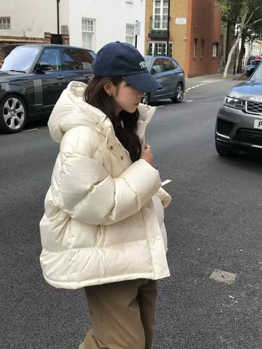 韩国东大门正品女装2025新款百搭连帽长袖羽绒服女宽松保暖外套