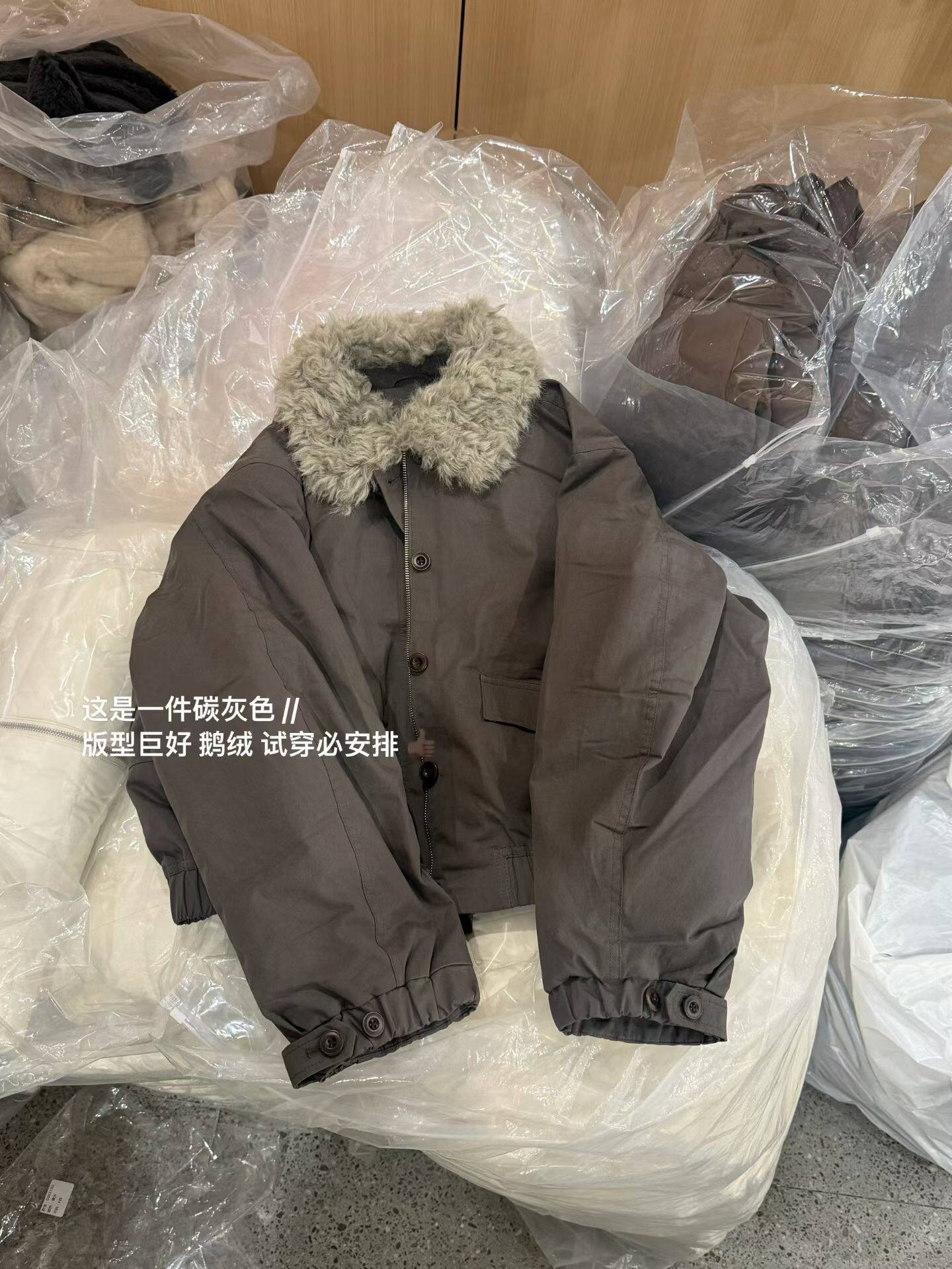 韩国东大门正品女装百搭显瘦羊羔毛领派克轻薄羽绒服外套保暖鹅绒