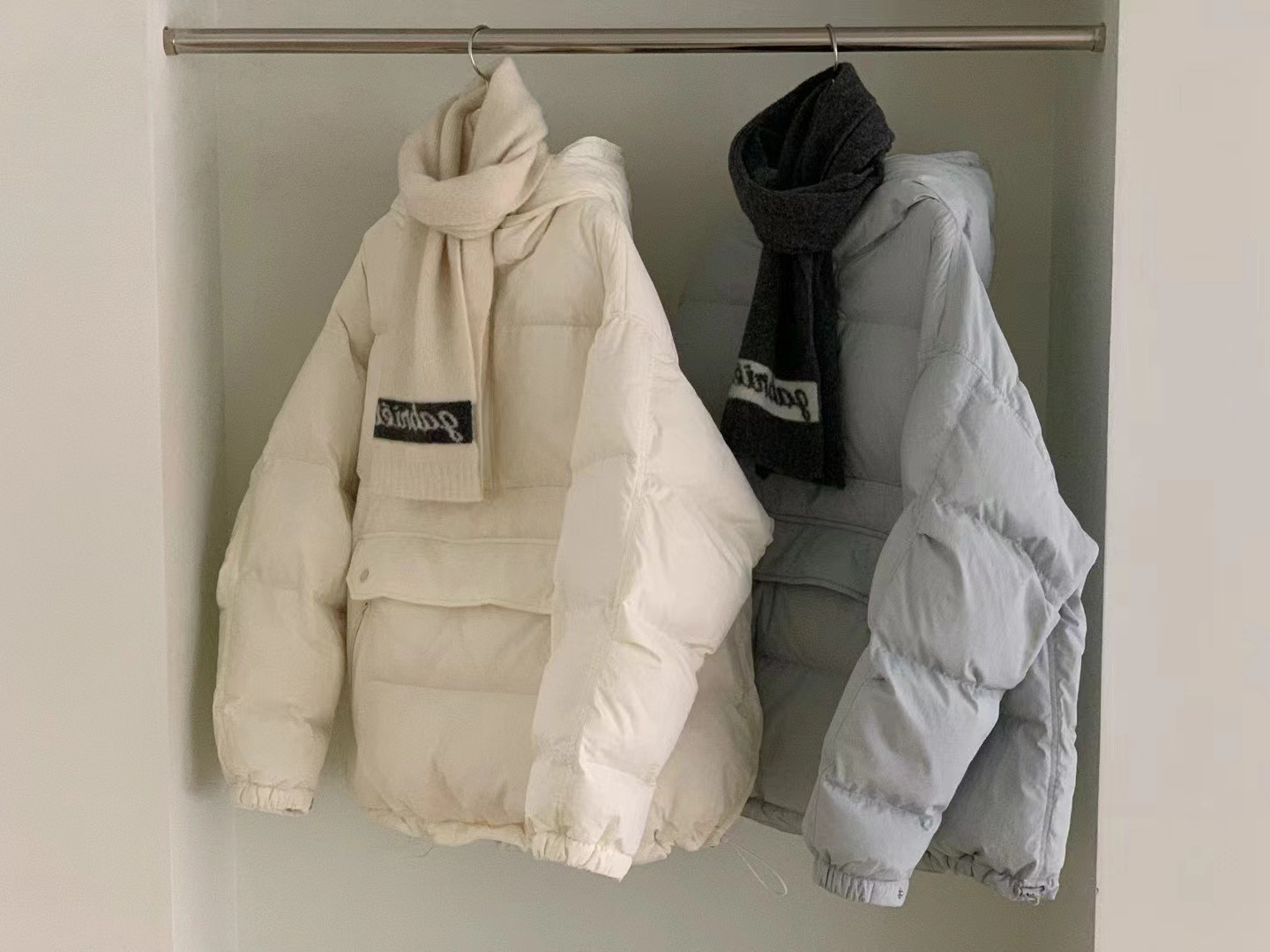 现！韩国东大门正品女装 宽松大版型连帽套头卫衣版型羽绒服外套