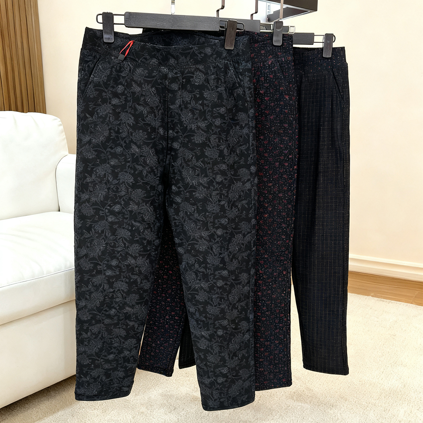 中老年驼绒棉裤女加绒加厚保暖裤