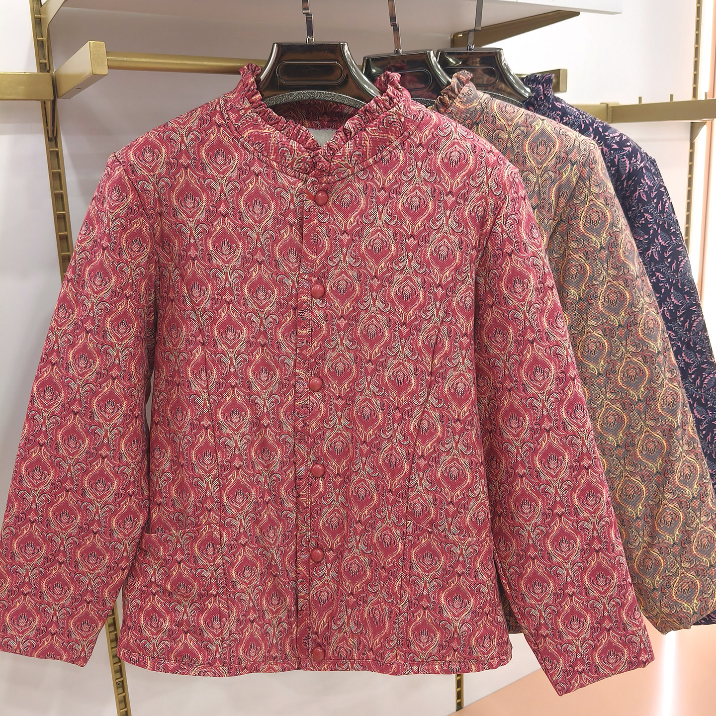 中老年人妈妈装加肥加大码棉衣内外穿驼绒棉袄加绒加厚奶奶棉服冬