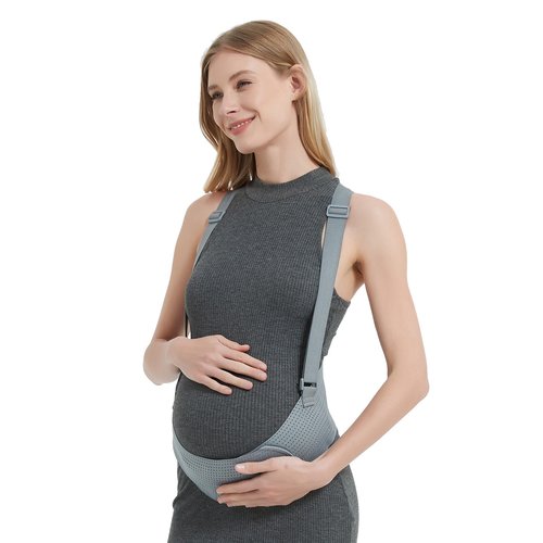 挎肩托腰部支撑带腹带背带款透气孕妇护腰带产前托腹带孕妇收腹带