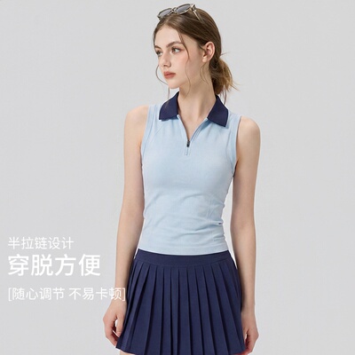 运动背心防震带胸垫跑步训练高级感健身衣羽毛球网球服套装瑜伽服