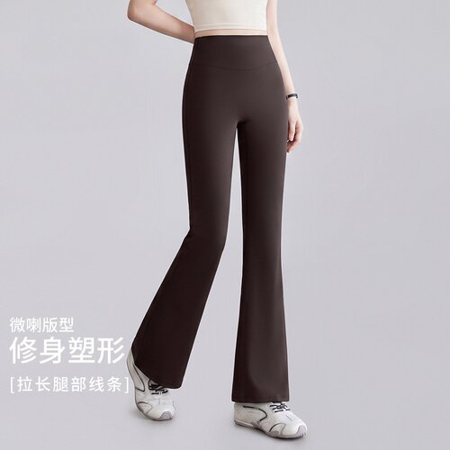 微喇瑜伽裤女早秋紧身跑步健身服普拉提训练高腰提臀运动长裤批发