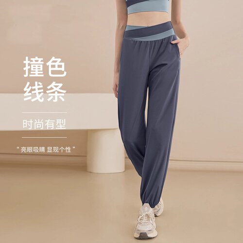跑步运动长裤女速干专业晨跑裤子束脚卫裤瑜伽裤加绒健身裤宽松女