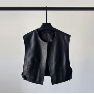 复古PU皮马甲女短款2025秋季新款韩版时尚休闲机车服坎肩马夹外套