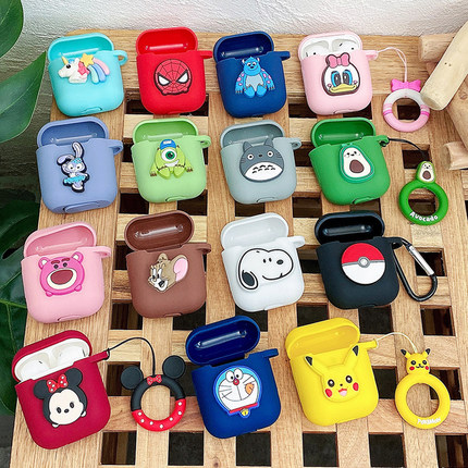 个性潮牌卡通适用AirPods2蓝牙耳机保护套苹果airpods耳机壳airpods1代充电仓外壳防摔airpods2代硅胶套男女