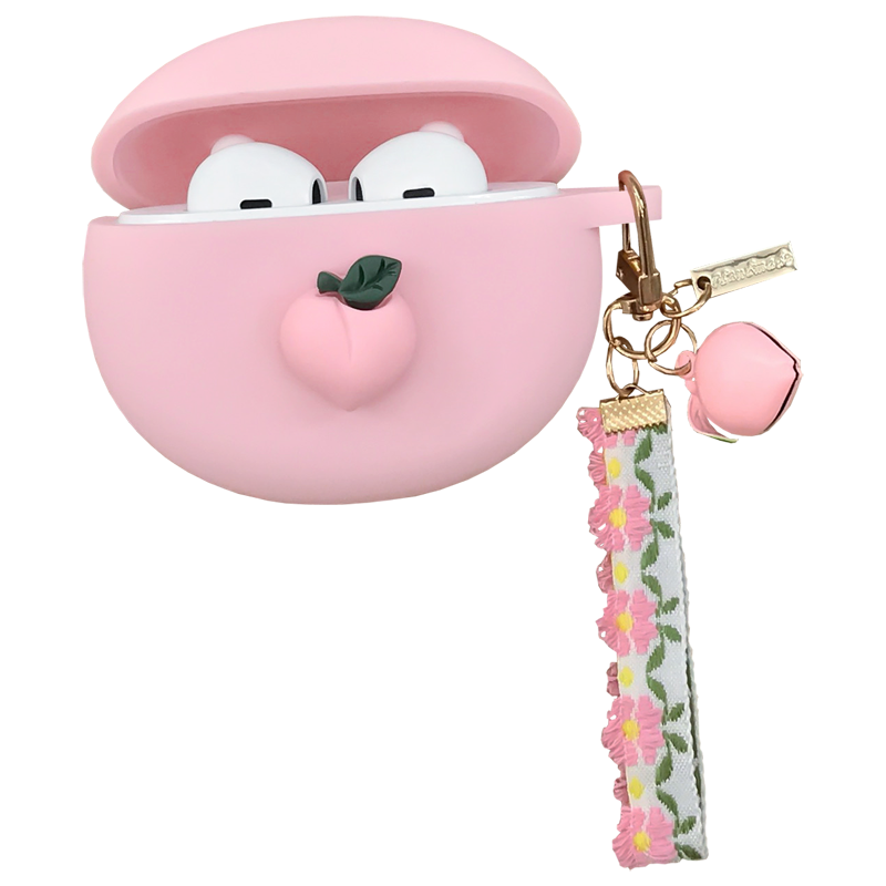 可爱桃子适用OPPO Enco Air2i蓝牙耳机保护套encox2耳机壳free2i充电盒壳防摔air2 pro硅胶套EncoFree3耳机壳