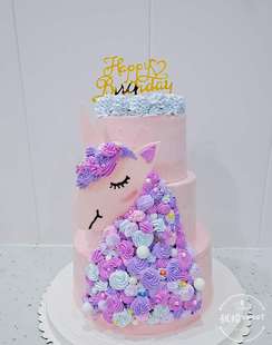 包邮重庆主城配送三层奶油网红独角兽生日蛋糕新鲜水果实物拍摄