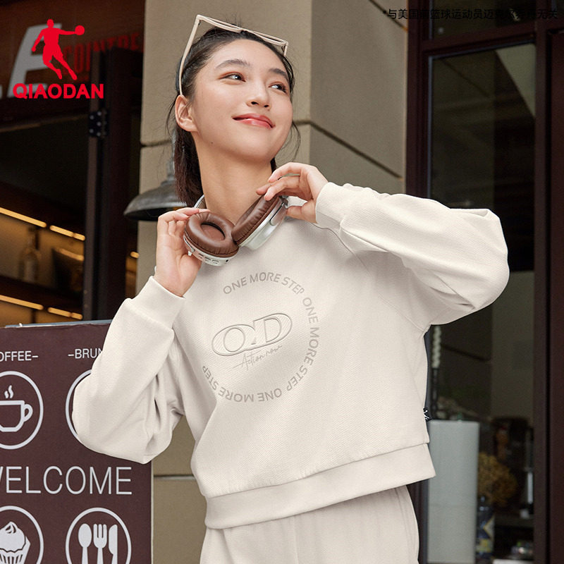 乔丹套头衫女士2026夏季新款商场同款宽松短款舒适透气卫衣上衣