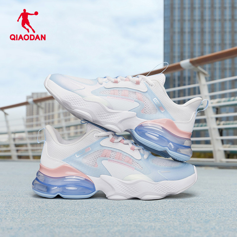 乔丹女鞋北冥运动鞋女夏季跑步鞋回弹气垫网面透气学生休闲旅游鞋