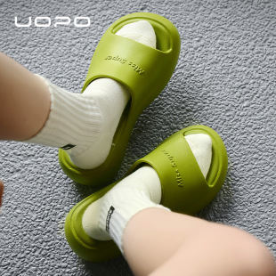 一字 室内防滑居家用踩屎感高跟塑料女士坡跟凉拖鞋 厚底拖鞋 女夏季