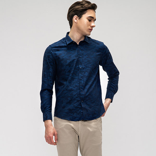 鲁泰 佰杰斯 纯棉 男式长袖休闲衬衫 衬衣 天猫优惠券折后￥48包邮（￥98-50）3色可选