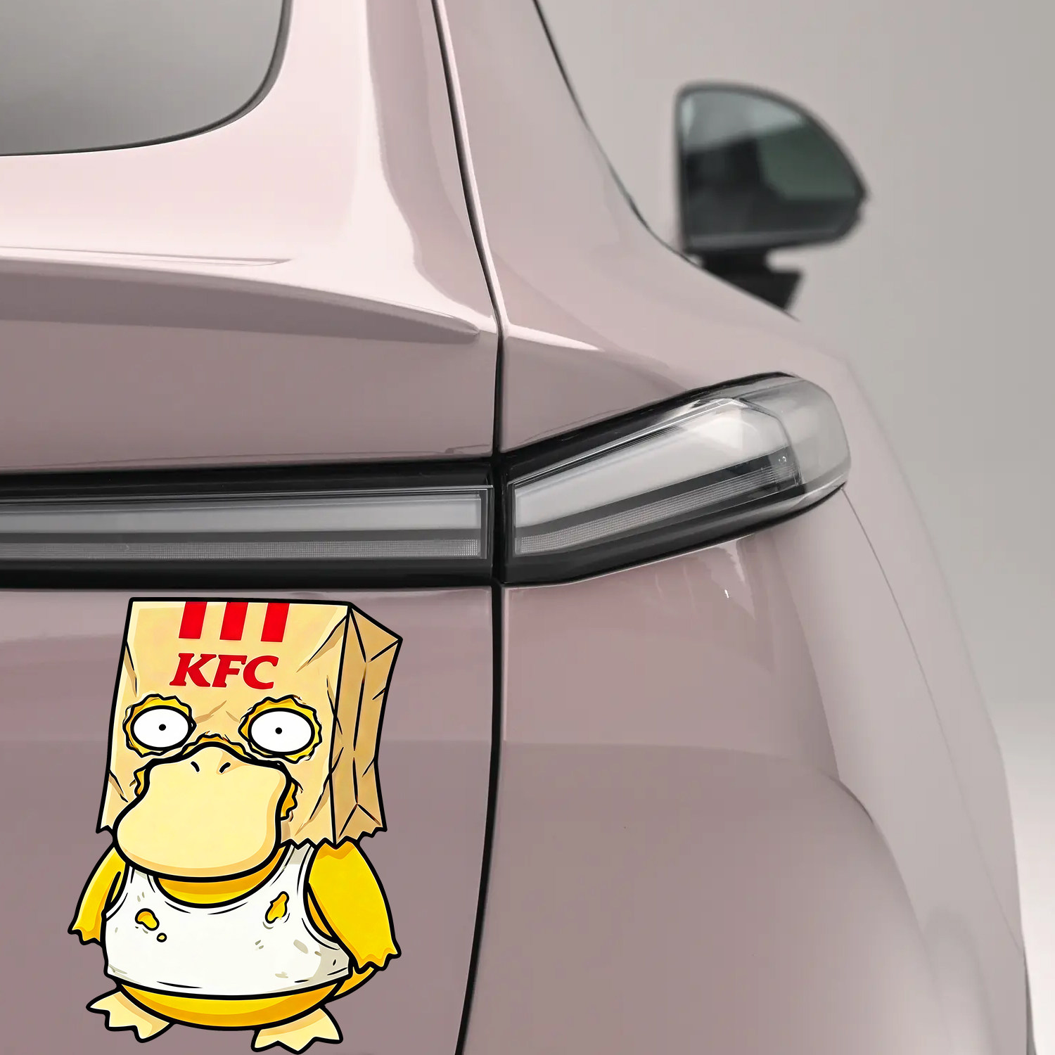 KFC肯德基袋子可达鸭卡通汽车贴纸可爱动漫车身装饰贴创意车身贴