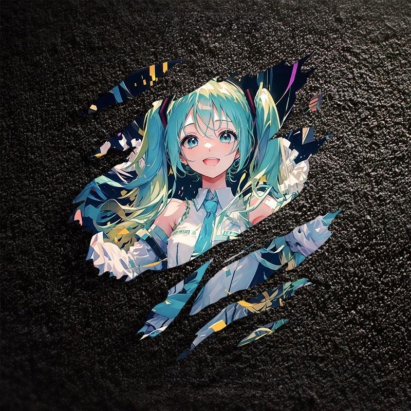 初音未来葱娘撕裂汽车贴纸动漫