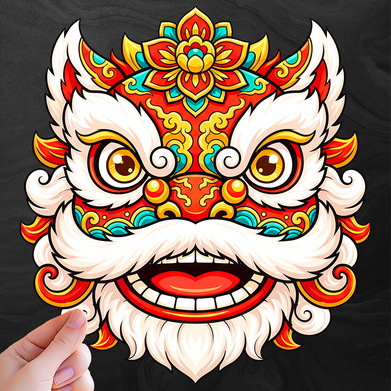 国潮舞狮头汽车装饰贴全车贴纸三角窗防水新年拜年吉祥物贴纸,汽车用品/电子/清洗/改装,汽车装饰贴/反光贴,淘宝优惠券,粉丝福利购,淘宝优惠卷