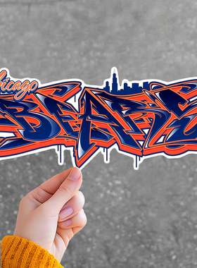 Chicago Bears芝加哥熊队汽车贴纸英文字母创意设计赛车贴画