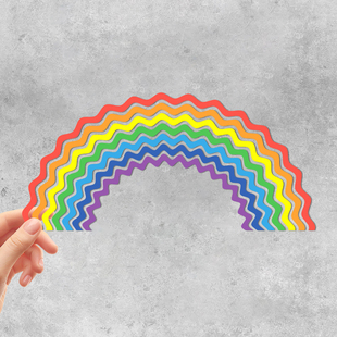 彩虹线条款汽车装饰贴纸三角窗防水个性贴创意车身贴