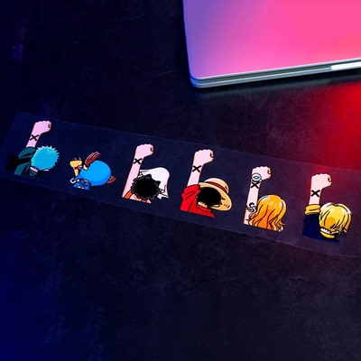 车身反光海贼王防水车贴汽车贴纸装饰遮挡贴动漫卡通车窗划痕人物