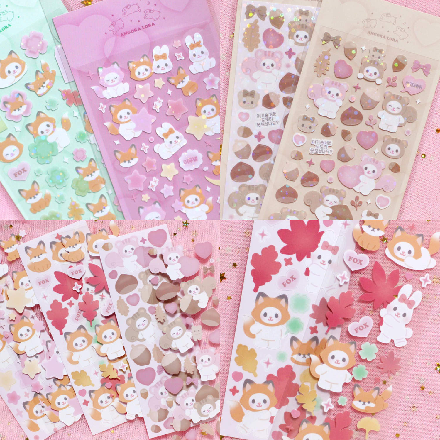 韩国angoralora卡通枫叶贴纸