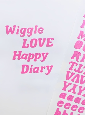 韩国lovememore花样字体大小写字母贴纸咕卡照片diy手账装饰贴纸