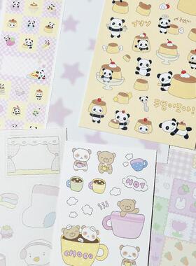 【3折清仓】韩国lovethings可爱卡通熊猫ins日记手账diy装饰贴纸