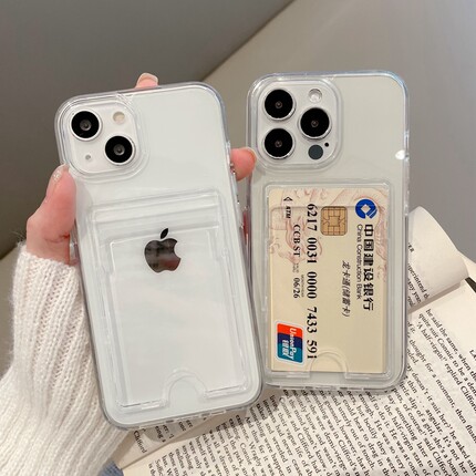 隔层卡包适用iphone16plus手机壳17air可放证件14promax苹果15插卡卡套13pro放小卡带卡槽12卡夹11透明亚克力