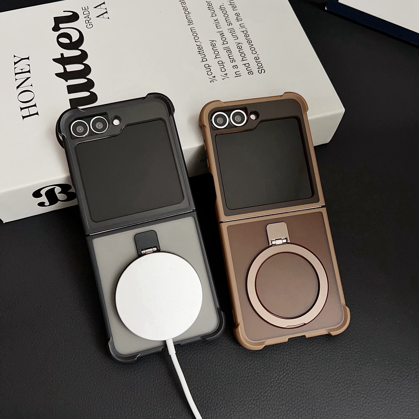 可磁吸支架四角防摔磨砂硬壳