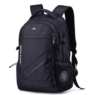 跨境瑞士军士刀双肩包男士商务休闲大容量电脑包中学生书包印