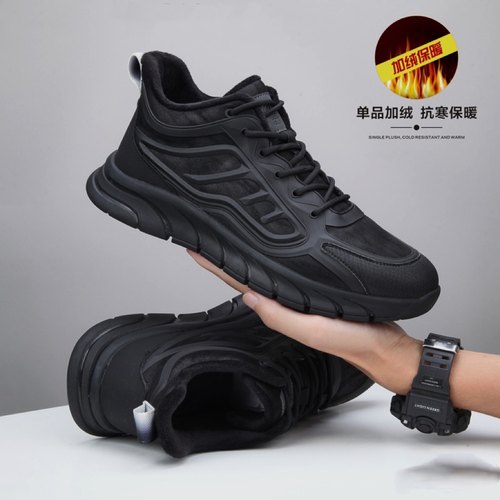 男鞋2025年冬季新款潮流高帮运动休闲百搭鞋子男士加绒保暖二棉鞋