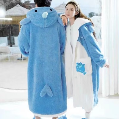 睡袍吞天达达利亚绒绒家居系列珊瑚绒春秋冬长款睡衣款周边游戏