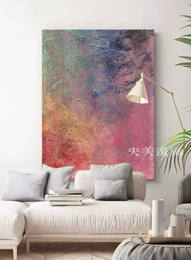 沙发背景墙装饰画手绘床头餐厅卧室三件套高级感玄关油画丙烯画