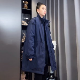 2025秋冬新款中长款棉衣女立领宽松加厚保暖薄棉显瘦百搭棉服外套